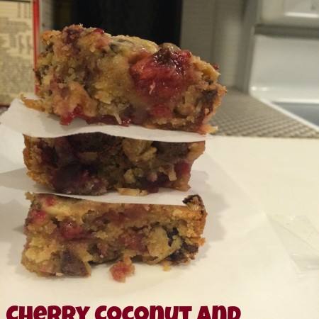 Cherry Coconut and Chocolate Chip Blondies