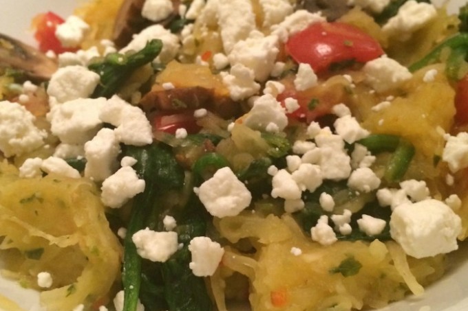 mediterranean-herbed spaghetti squash