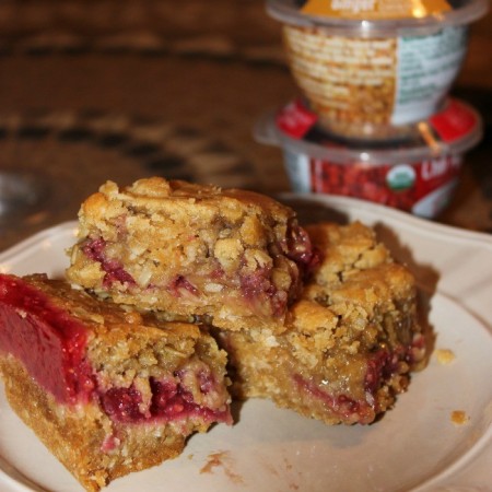 Oatmeal Cookie Bars with Raspberry-Ginger Filling