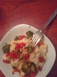 Crockpot Roasted Corn, Tomato and Broccoli Risotto #SundaySupper