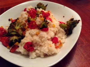 Crockpot Roasted Corn, Tomato and Broccoli Risotto #SundaySupper