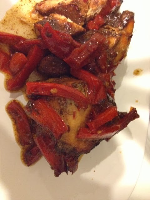 Crockpot Spicy Honey Soy Chicken and Peppers #PepperParty