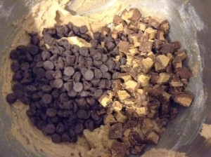 Cake Batter Chocolate Chip & Peanut Butter Cup Cookies