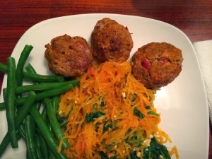 "Spaghetti and Meatballs" Turkey Meatballs with Spaghetti Squash