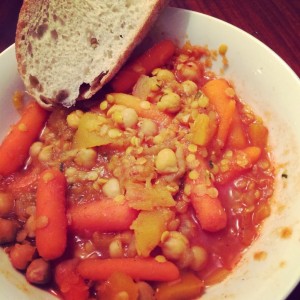 Pumpkin, Chickpea and Lentil Stew for #SundaySupper