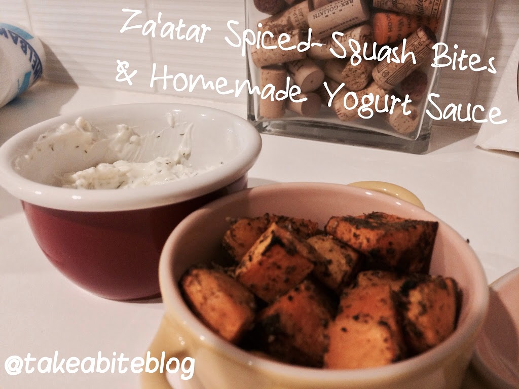 Za'atar Spiced Squash Bites with Homemade Yogurt Sauce