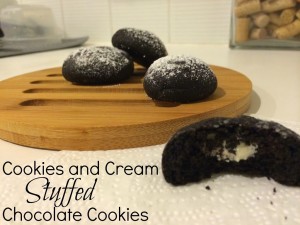 Cookies and Cream Stuffed Chocolate Cookies