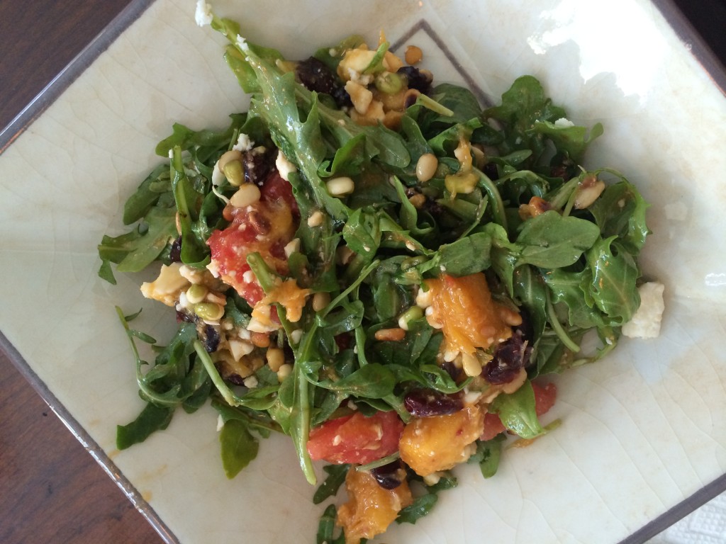 watermelon mango and arugula salad