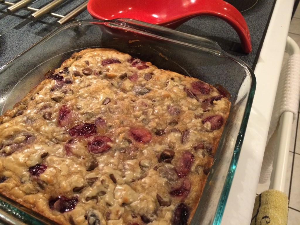 Cherry Coconut and Chocolate Chip Blondies - Take A Bite Out of Boca