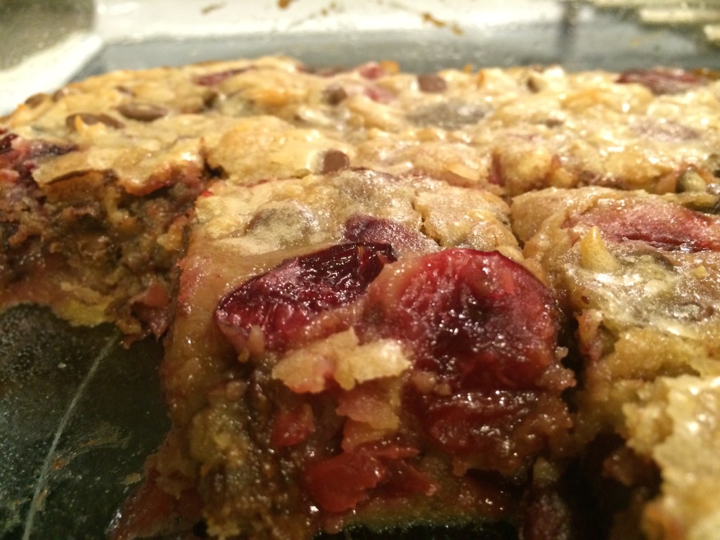 Cherry Coconut and Chocolate Chip Blondies - Take A Bite Out of Boca