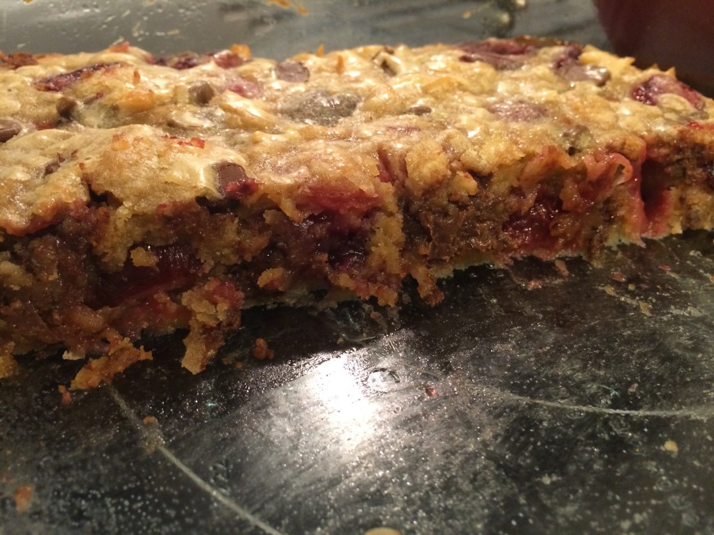 Cherry Coconut and Chocolate Chip Blondies - Take A Bite Out of Boca