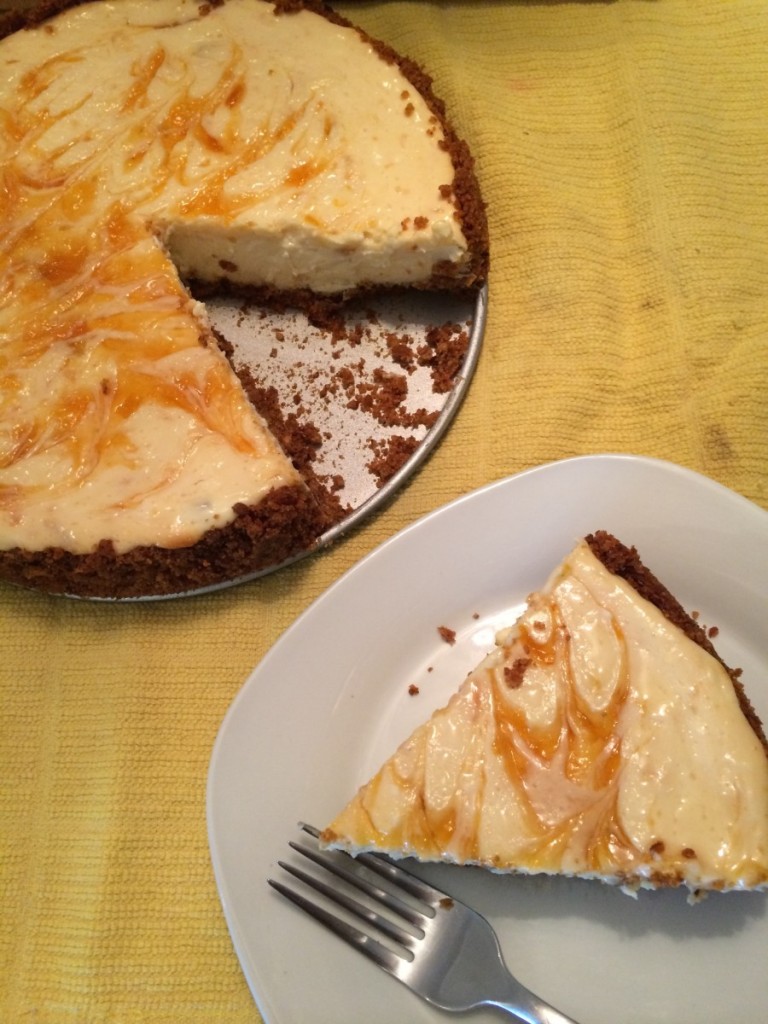 Lightened Up Apricot-Swirl Cheesecake for #CheesecakeDay