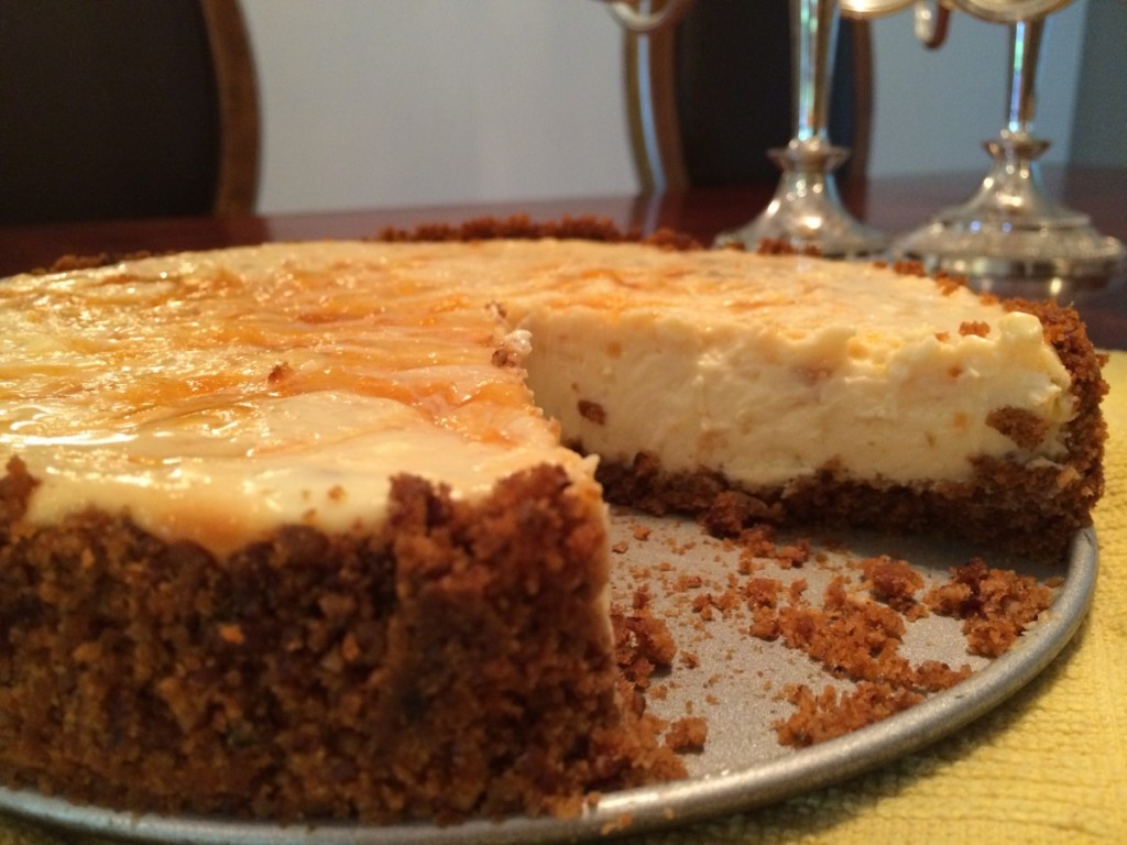 Lightened Up Apricot-Swirl Cheesecake for #CheesecakeDay