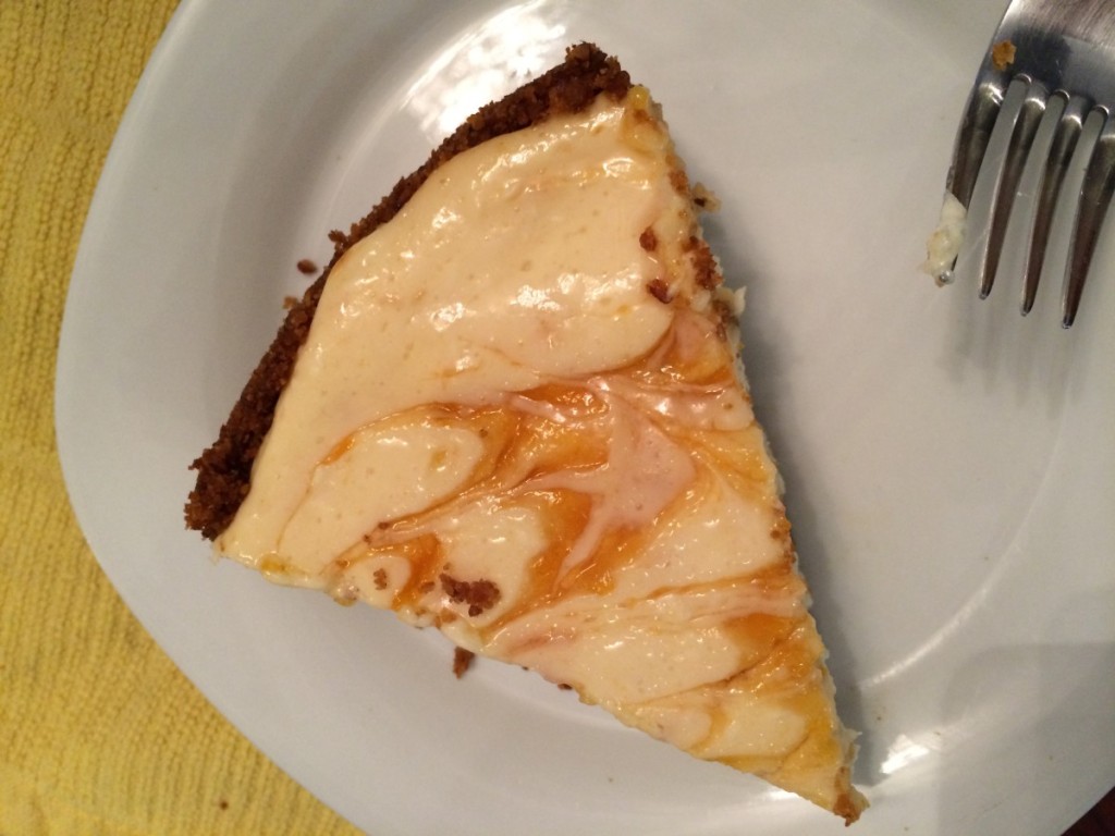 Lightened Up Apricot-Swirl Cheesecake for #CheesecakeDay