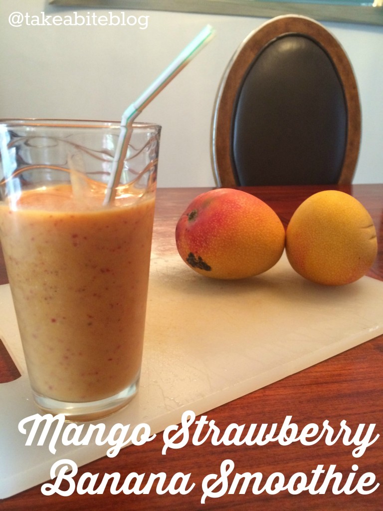 Mango strawberry banana smoothie - Take A Bite Out of Boca