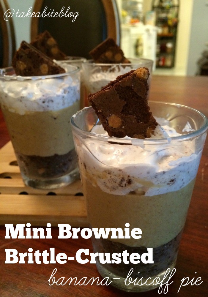 Mini Brownie Brittled-Crusted Banana-Biscoff Pie