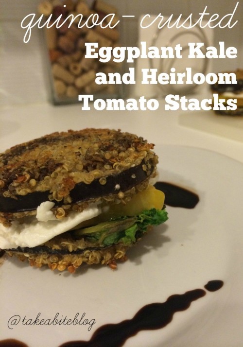 Quinoa-Crusted Eggplant and Heirloom Tomato Stacks #winePW