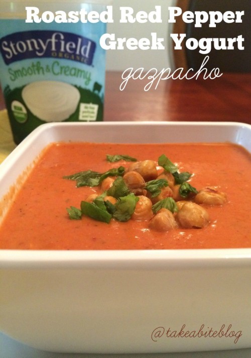Roasted Red Pepper Greek Yogurt Gazpacho