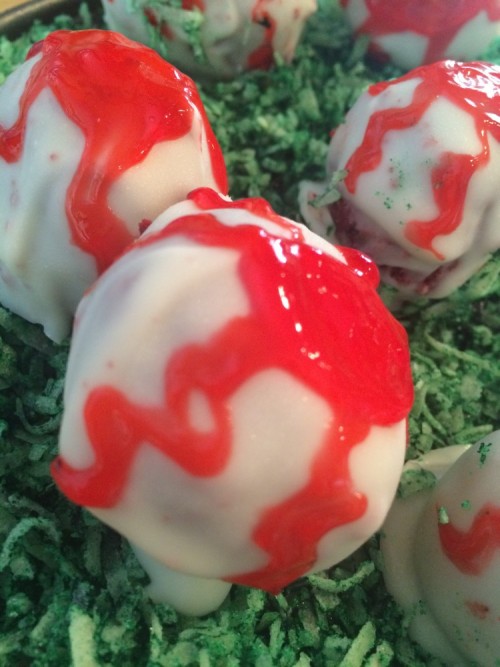 red velvet cake eye balls #sundaysupper