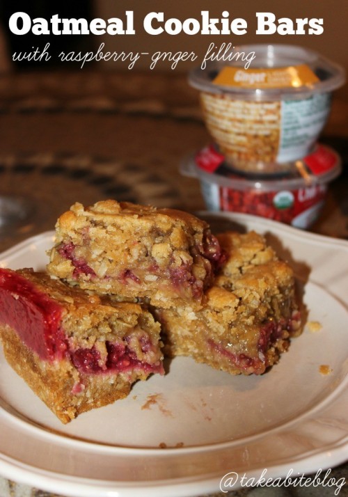 Oatmeal Cookie Bars with Raspberry-Ginger Filling