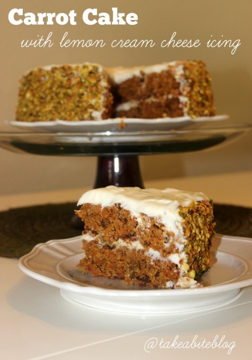 Carrot Cake with Lemon Cream Cheese Icing #SundaySupper