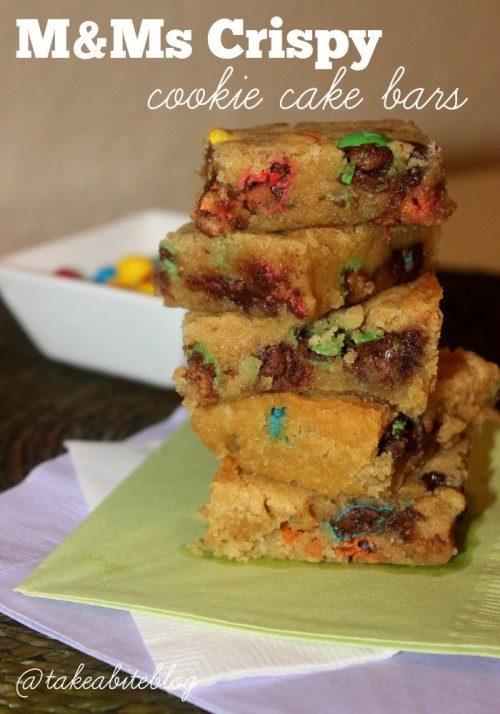 M&M's® Crispy Cookie Cake Bars #crispyisback #collectivebias