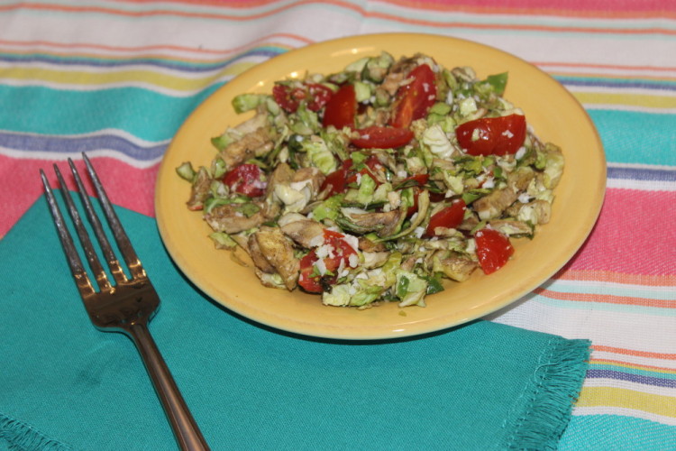 Simple Brussels Sprouts Salad for #NationalSaladMonth