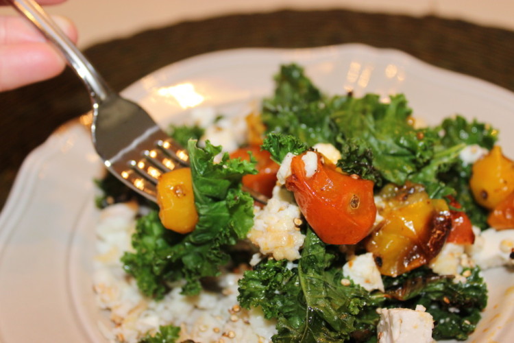 Kale and Toasted Quinoa Egg White Scramble #Brunchweek