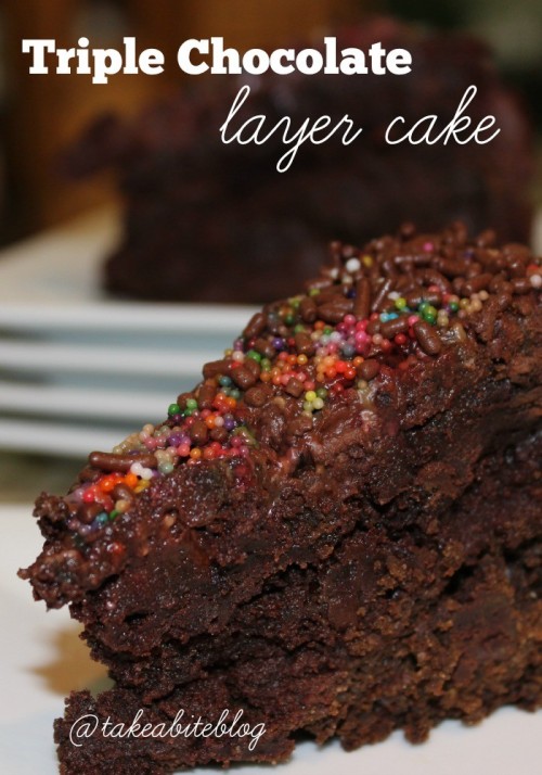 Triple Chocolate Layer Cake #SundaySupper