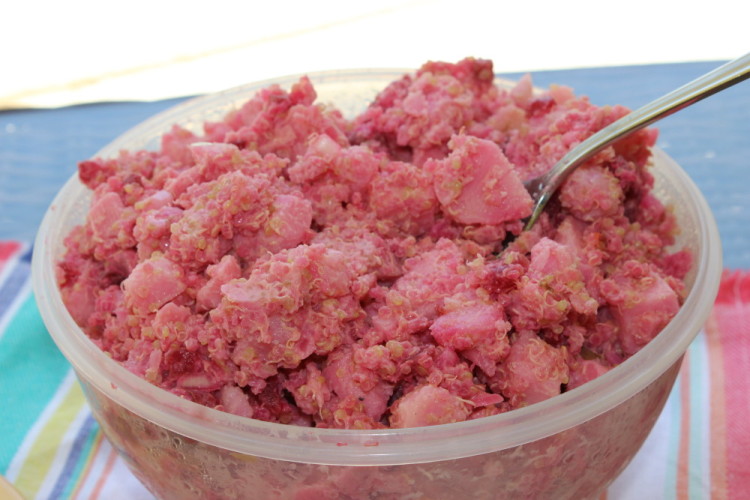 Pink Potato Salad with Quinoa and Beets #FWCon