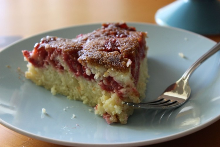 Raspberry Upside Down Cake #SundaySupper