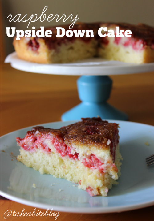 Raspberry Upside Down Cake #SundaySupper