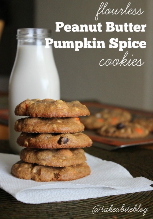 Flourless Peanut Butter Pumpkin Spice Cookies #leftoversclub