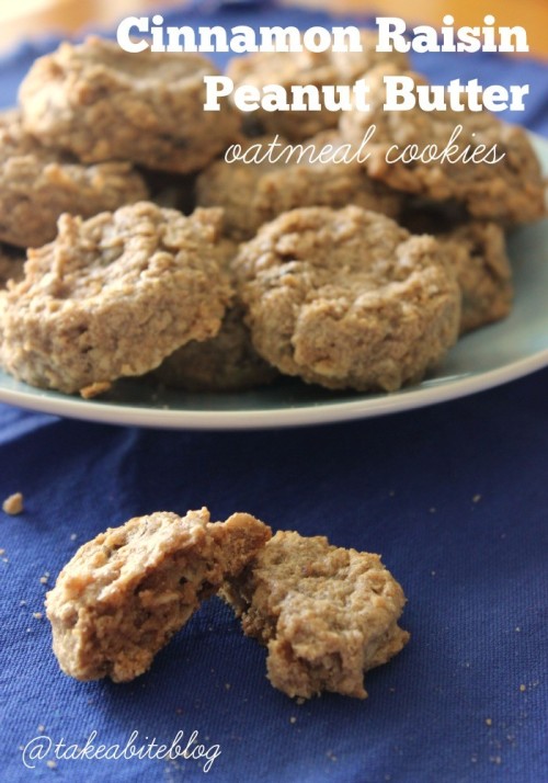 Cinnamon Raisin Peanut Butter Oatmeal Cookies #SundaySupper