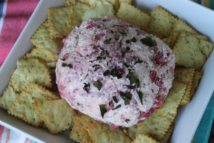 Strawberry Basil Goat Cheese Ball #FLStrawberry #SundaySupper