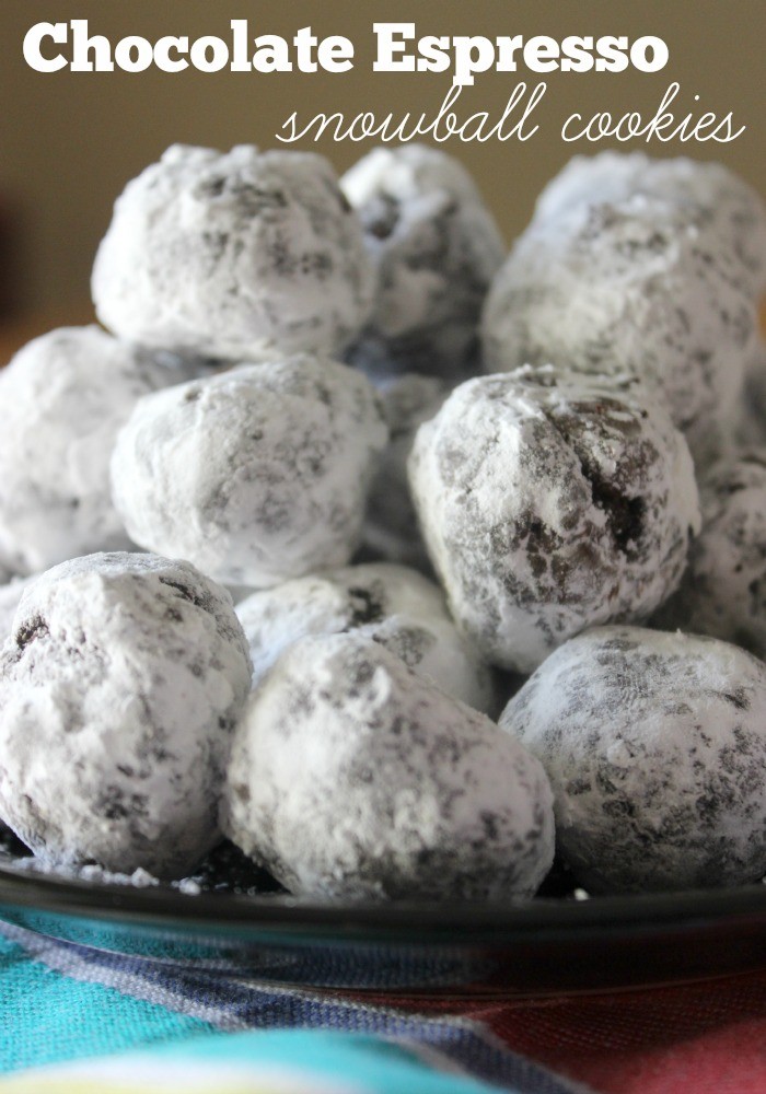 Chocolate Espresso Snowball Cookies #FBCookieswap