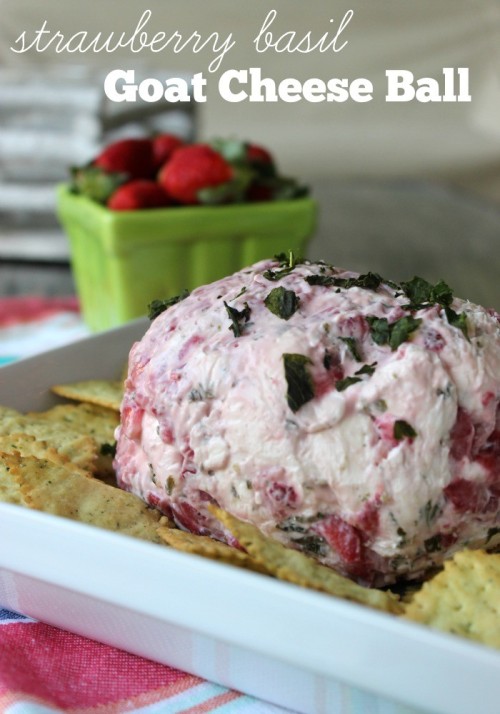 Strawberry Basil Goat Cheese Ball #FLStrawberry #SundaySupper