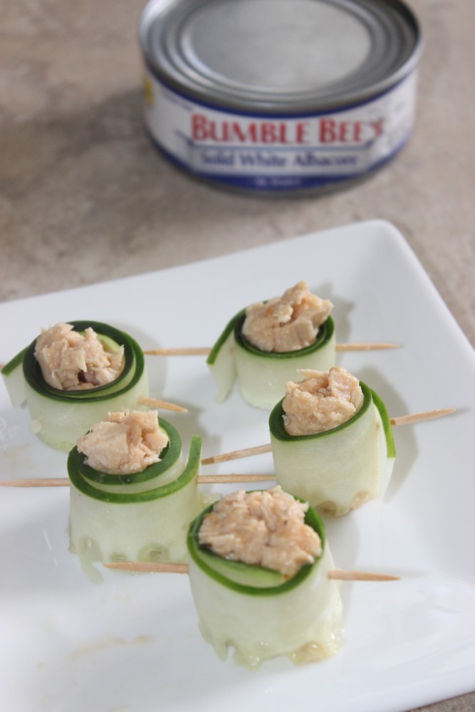 Tuna and Hummus Cucumber Roll-ups #OnlyAlbacore