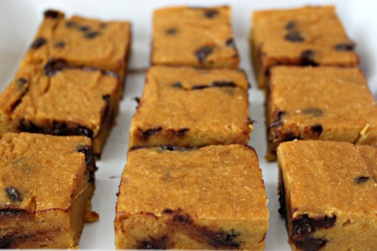 Pumpkin Chocolate Chip Cake Squares #StonyfieldBlogger