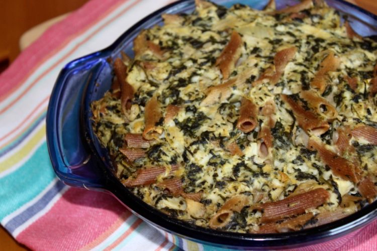 Spinach and Artichoke Parmesan Pasta Bake