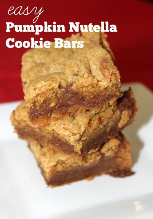 Easy Pumpkin Nutella Cookie Bars #SundaySupper