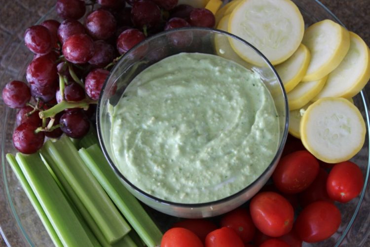 Spinach Pesto Greek Yogurt Dip #StonyfieldBlogger