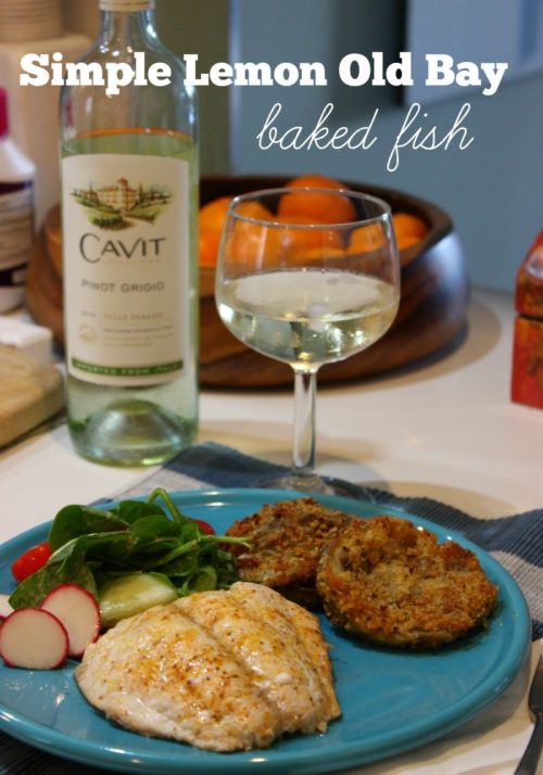 Celebrate #NationalPinotGrigioDay with Simple Lemon-Old Bay Baked Fish #LoveItShareIt