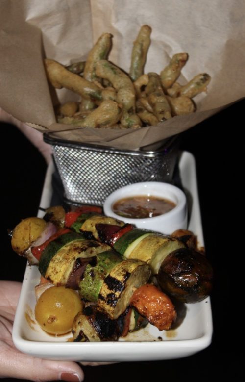 The Tuck Room Roasted Veggie Kabobs and Tempura Green Be