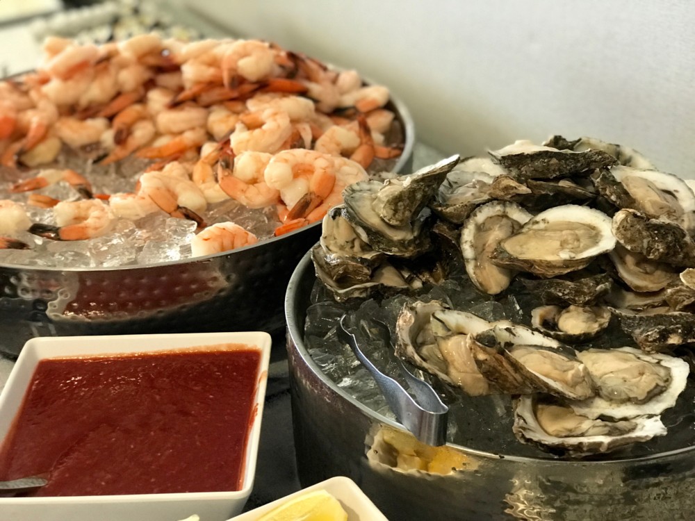 Brunch at Latitudes at the Delray Sands Resort, Shrimp Cocktail and Oysters