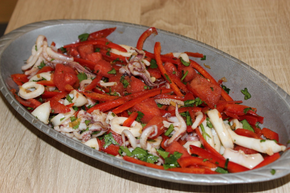 Tropical Pan-Asian Calamari Salad, Fresh From Florida