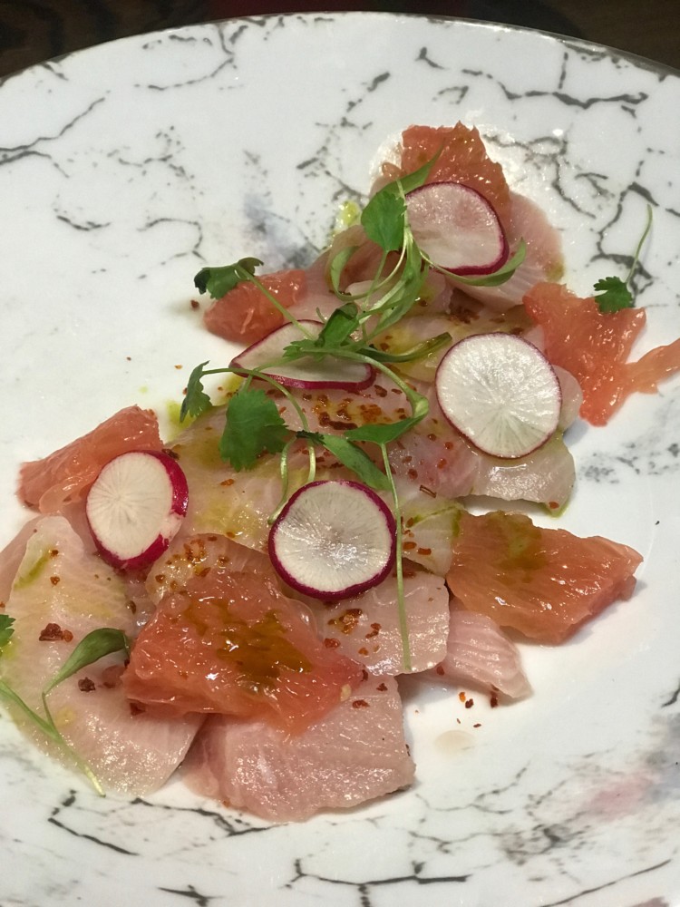 Tanzy Restaurant Boca Raton, Yellowtail Crudo