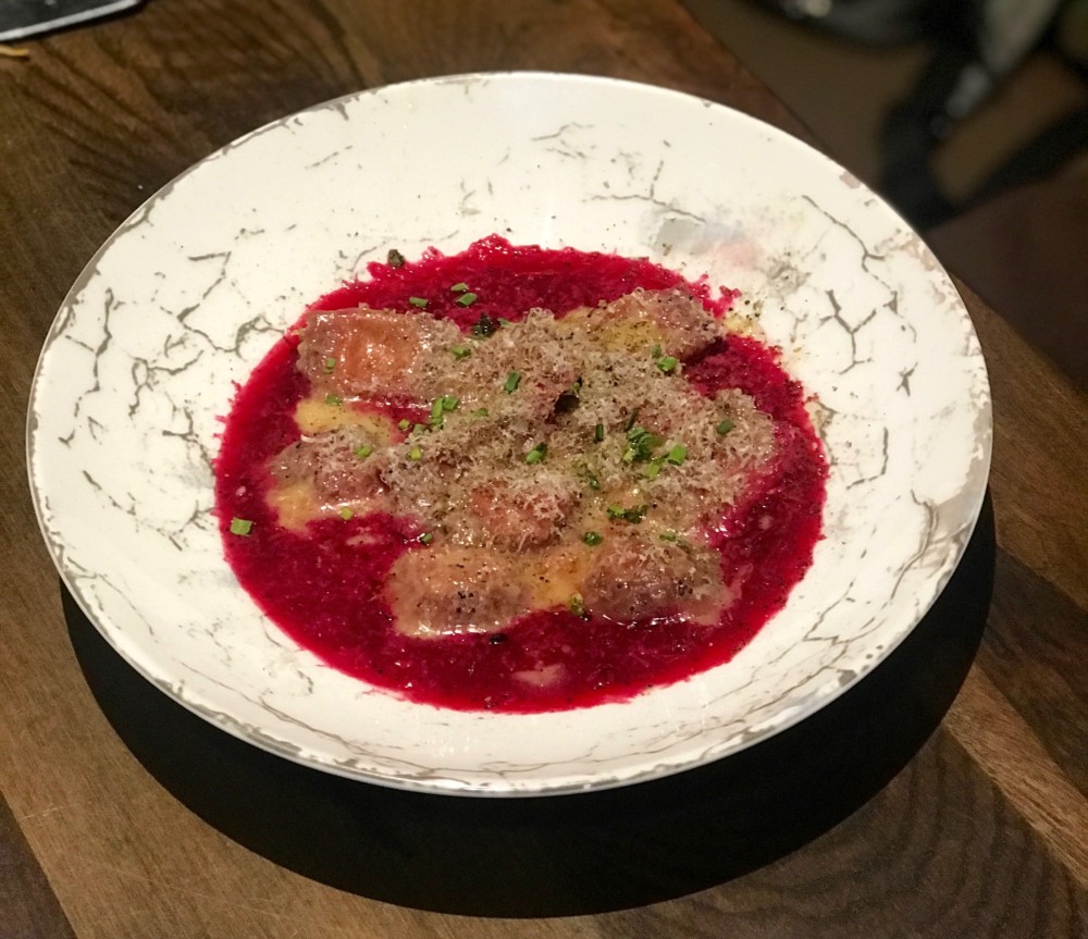 Tanzy Restaurant Boca Raton, Beet Agnolotti