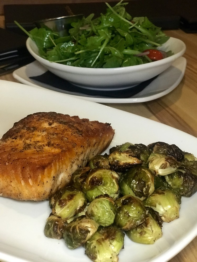 Movie Bistro at Cinemark Boca Raton, Pan Seared Salmon and Brussels Sprouts