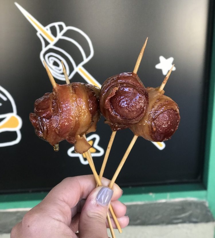 New York Grilled Cheese Boca, Bacon-Dog Lollipops